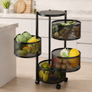 [Compre 1 e leve 2] Fruteira Articulada Giratória de Aço Inoxidável com 3/4/5 Níveis + BRINDE: Kit de Utensílios de Cozinha.