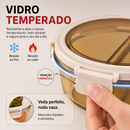 [LEVE 8 PAGUE 4] Potes Herméticos de Vidro Temperado HomeSlim com Tampa a Vácuo +8 Copos de Vidro Fume