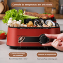 Grill Elétrico Multifuncional com Painel Touch e Controle de Temperatura + BRINDE: Kit de Utensílios para Churrasco.
